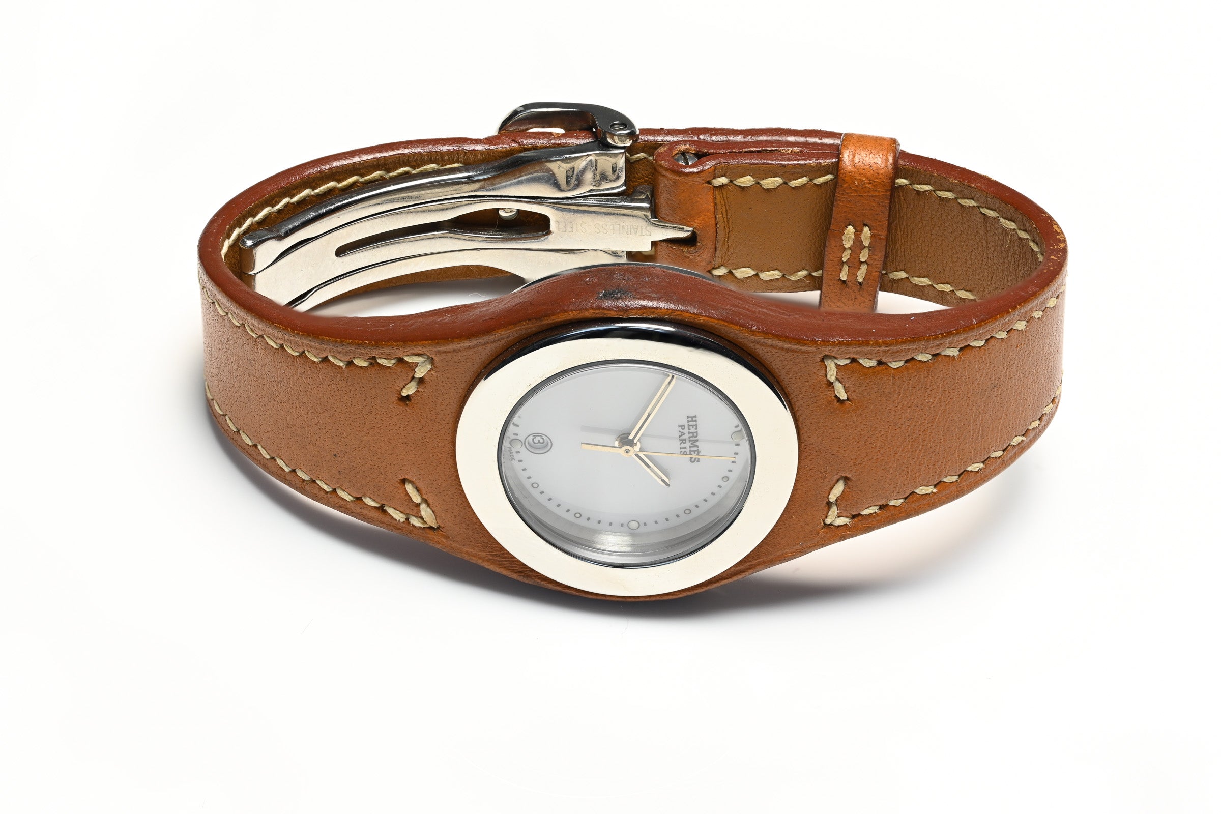 Hermes Paris Gold Leather Arne Women's Watch