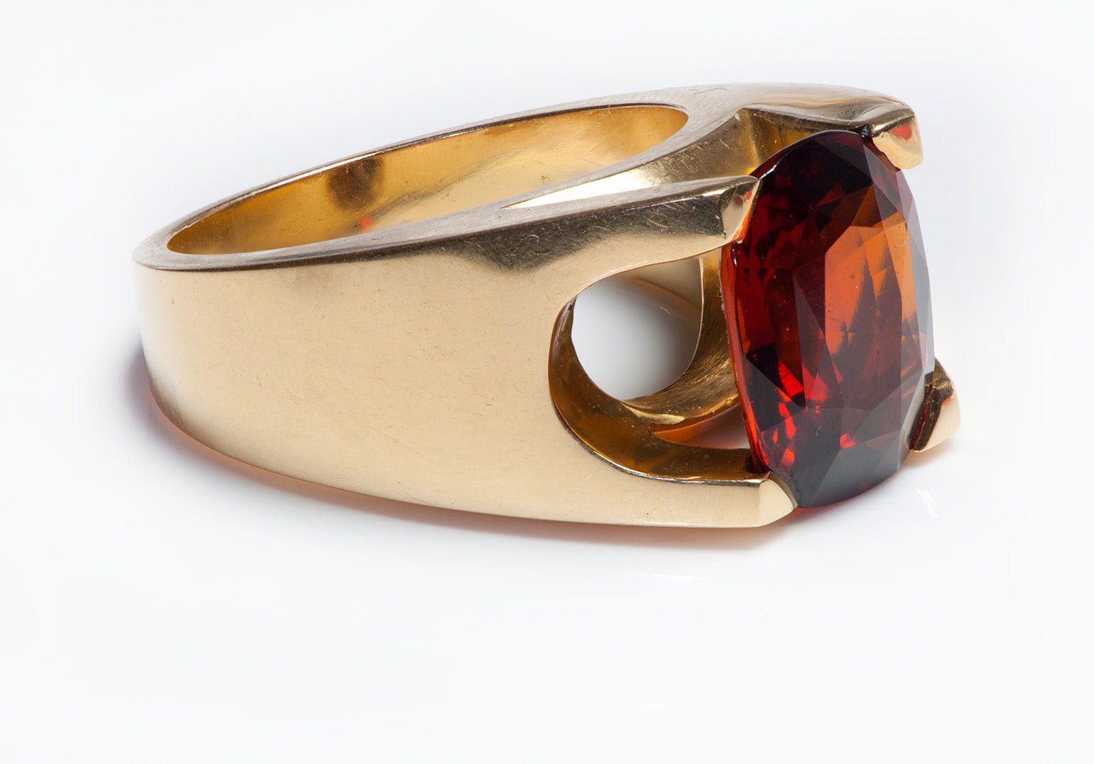 Hessonite Garnet 18K Gold Men's Ring