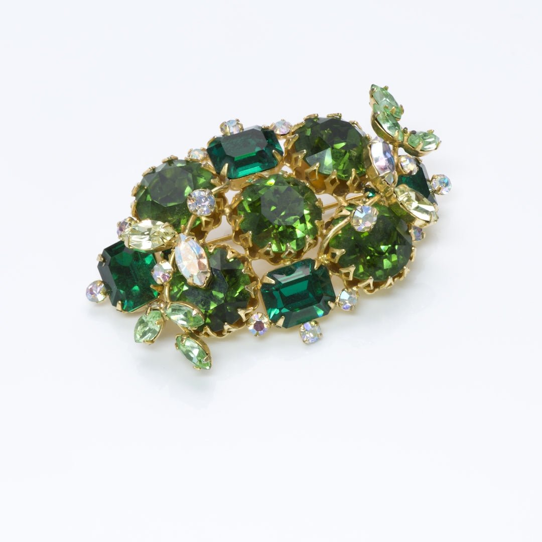 Hobé Green Crystal Brooch