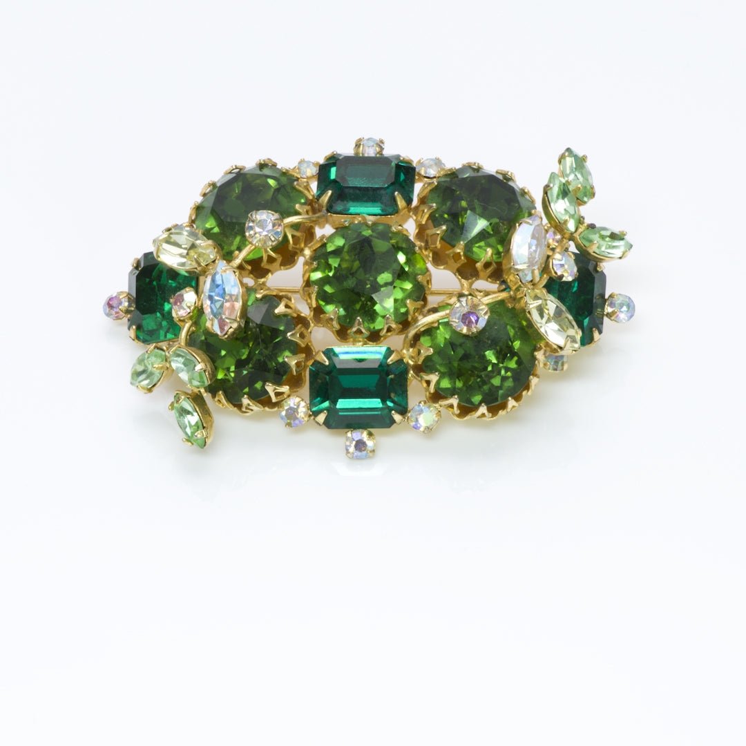 Hobé Green Crystal Brooch