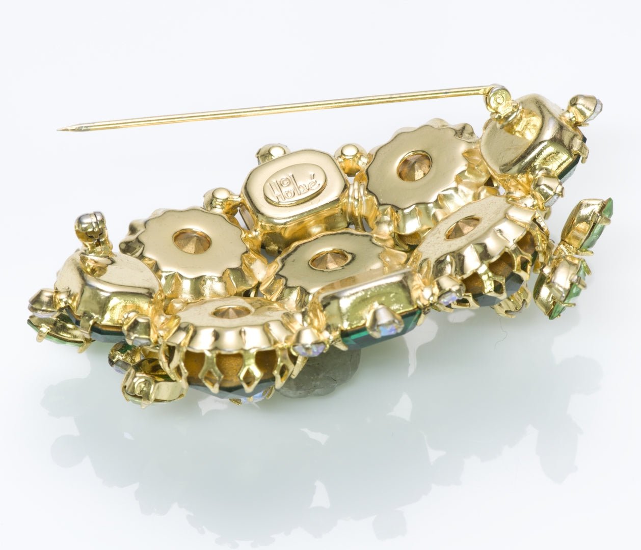 Hobé Green Crystal Brooch