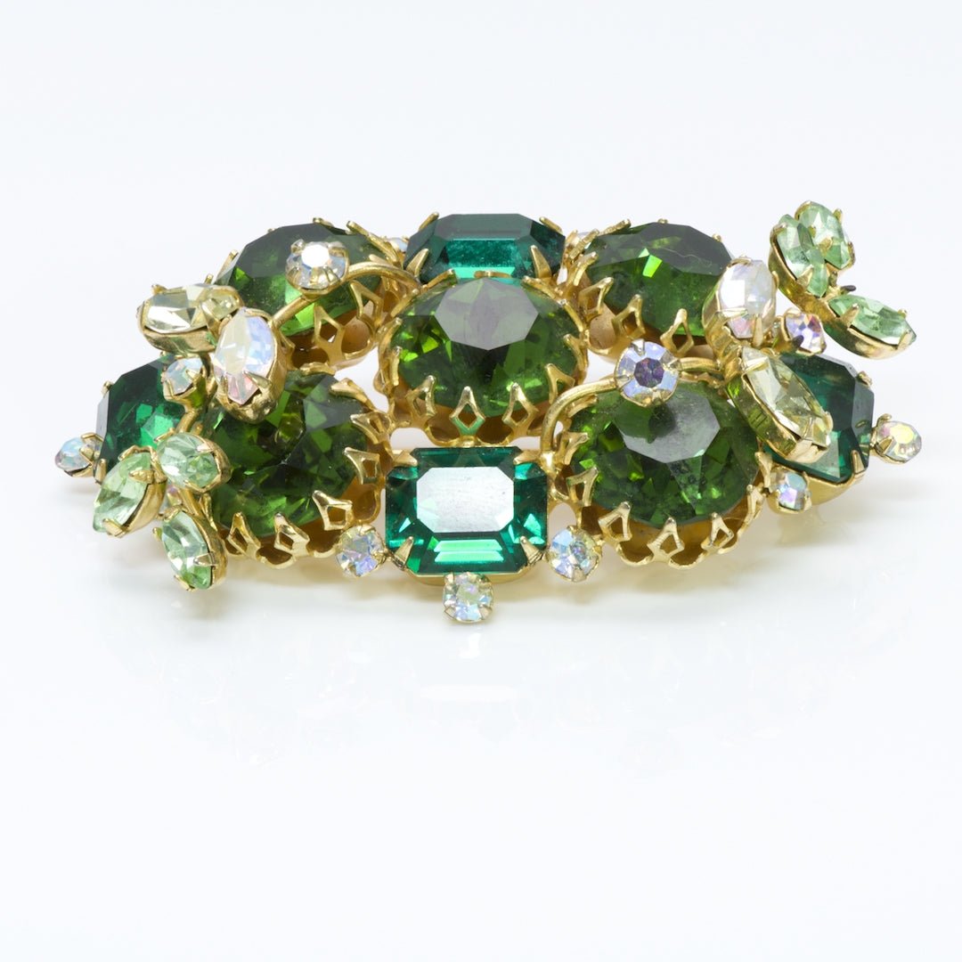 Hobé Green Crystal Brooch