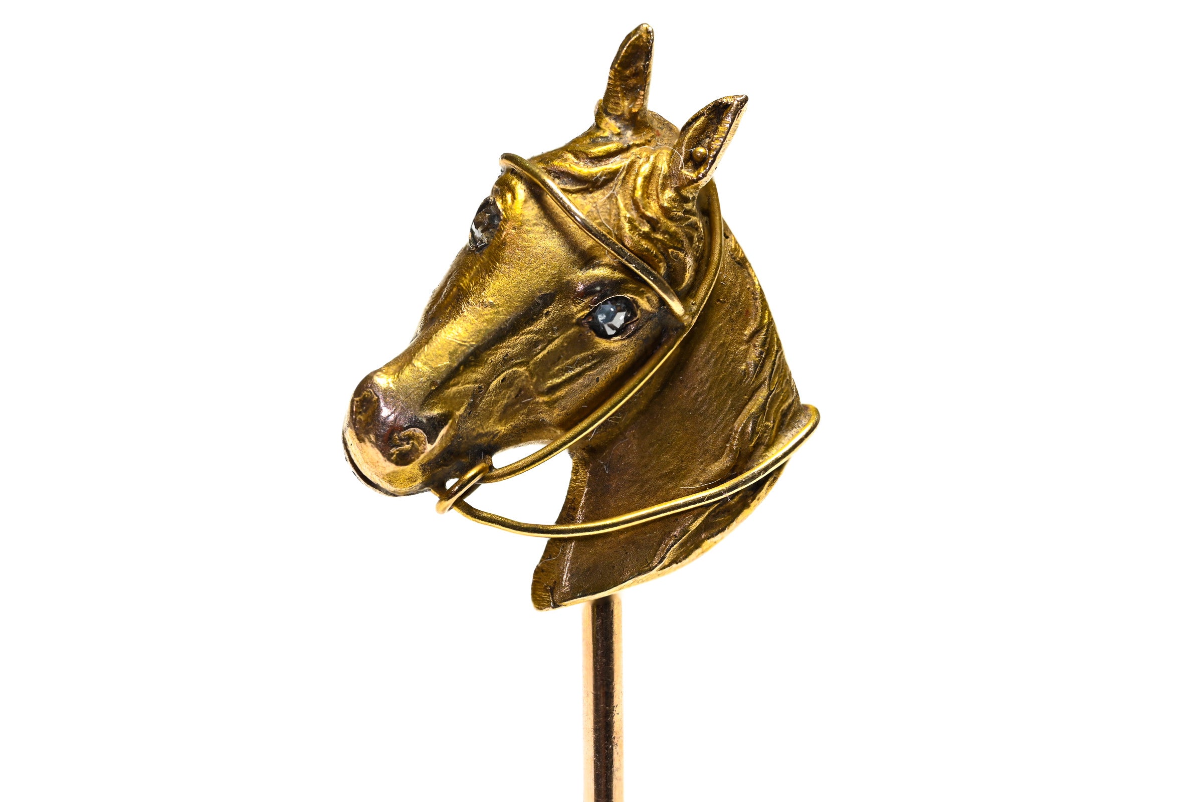 Antique Gold Ruby Three-Dimensional Horse Stick Pin