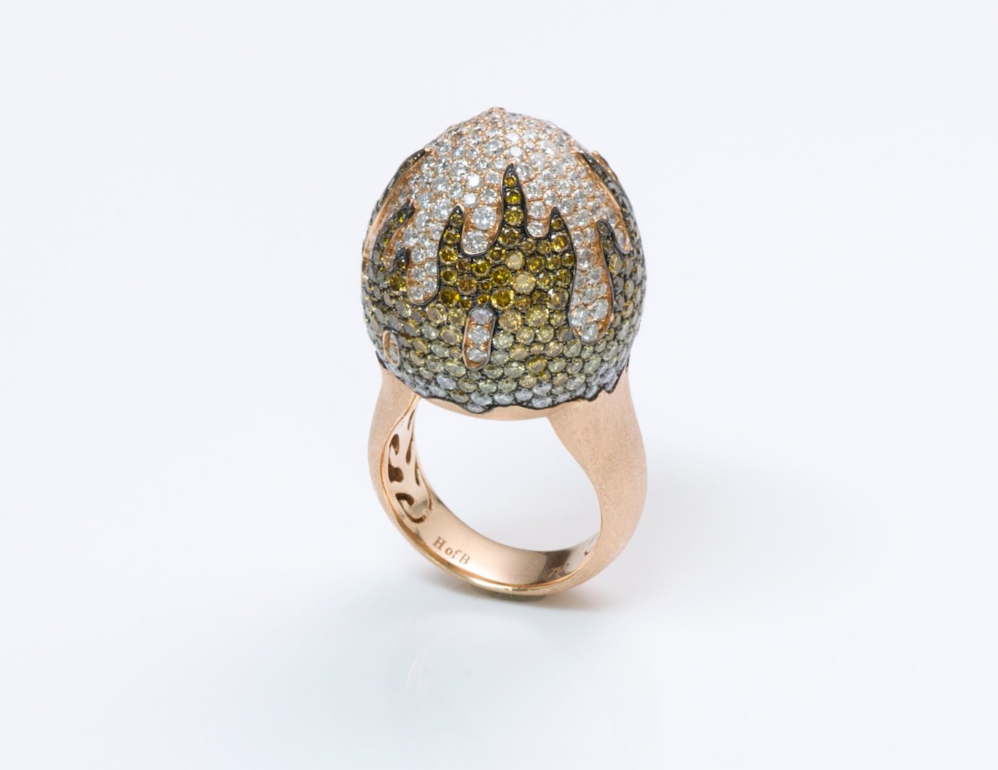House of Baguettes Gold Diamond Dome Ring