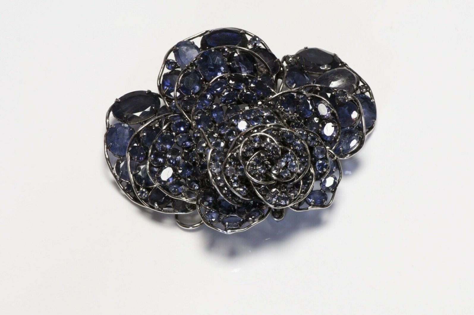 Iradj Moini Citrine Quartz Sapphire Flower Convertible Brooch Collar Necklace
