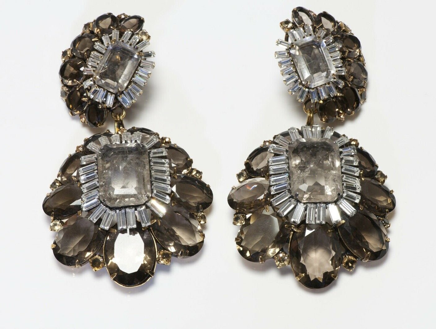 Iradj Moini Extra Long Citrine Quartz Flower Convertible Earrings