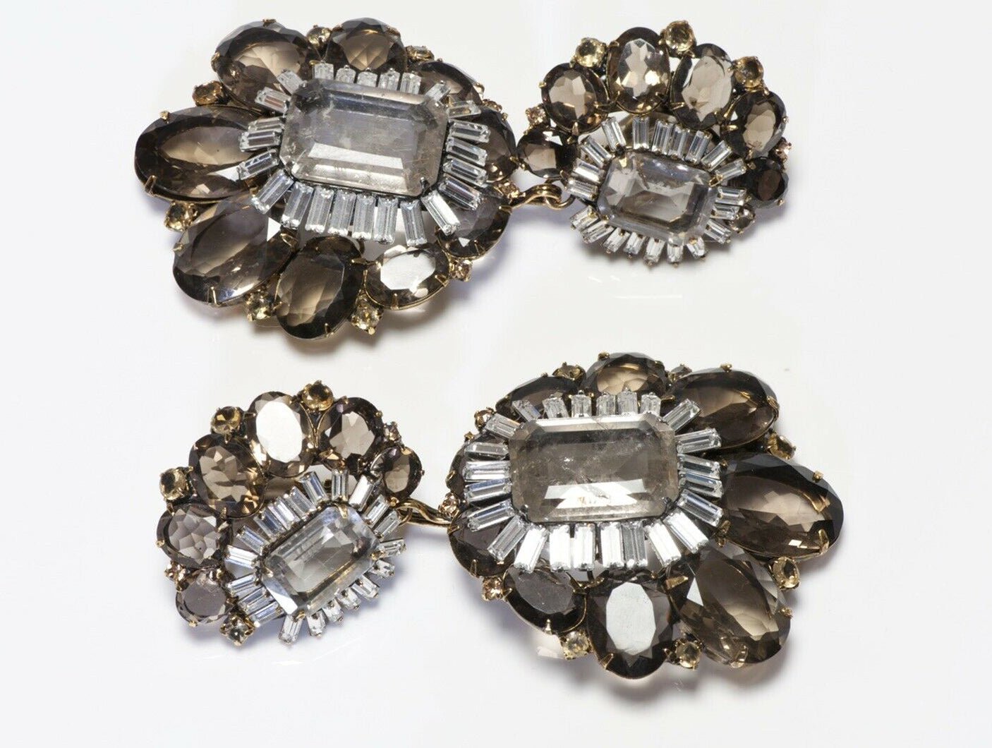 Iradj Moini Extra Long Citrine Quartz Flower Convertible Earrings