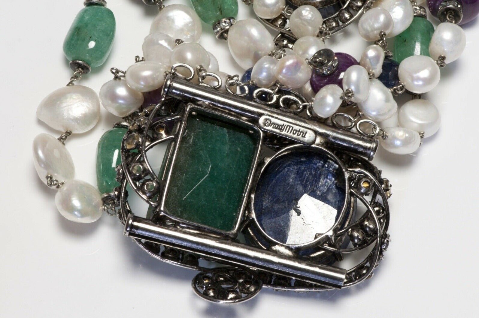Iradj Moini Fresh Water Pearl Sapphire Ruby Beads Bracelet
