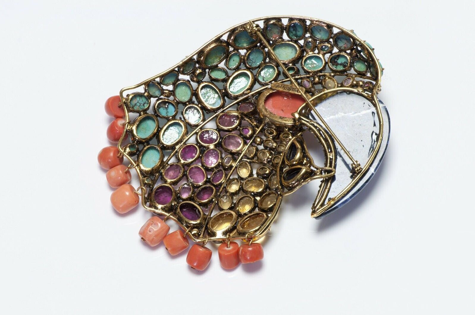 Iradj Moini Lapis Turquoise Citrine Amethyst Parrot Bird Brooch