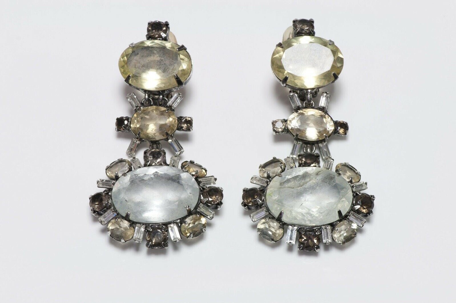 Iradj Moini Long Lemon Quartz Rock Crystal Earrings
