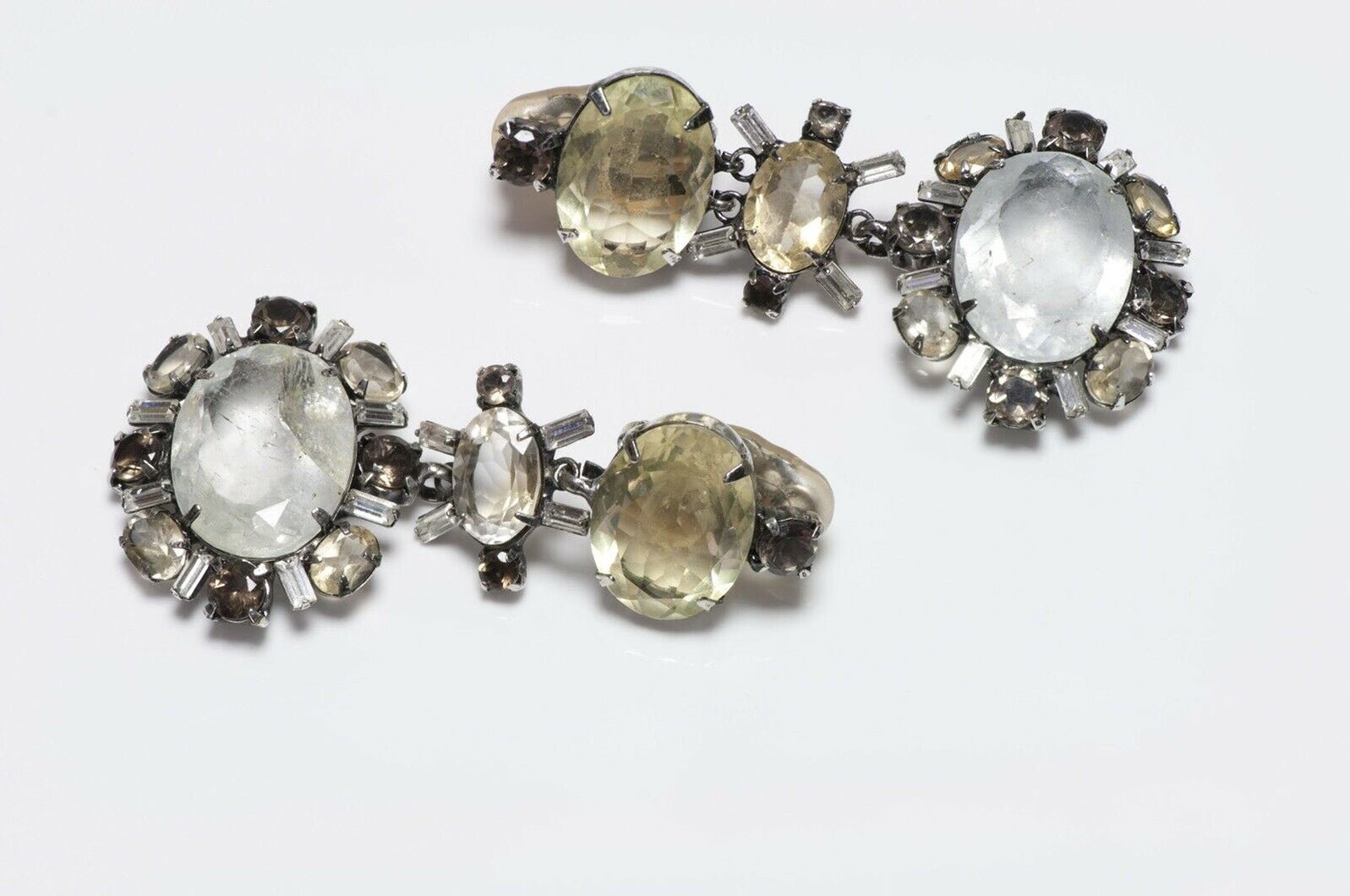 Iradj Moini Long Lemon Quartz Rock Crystal Earrings