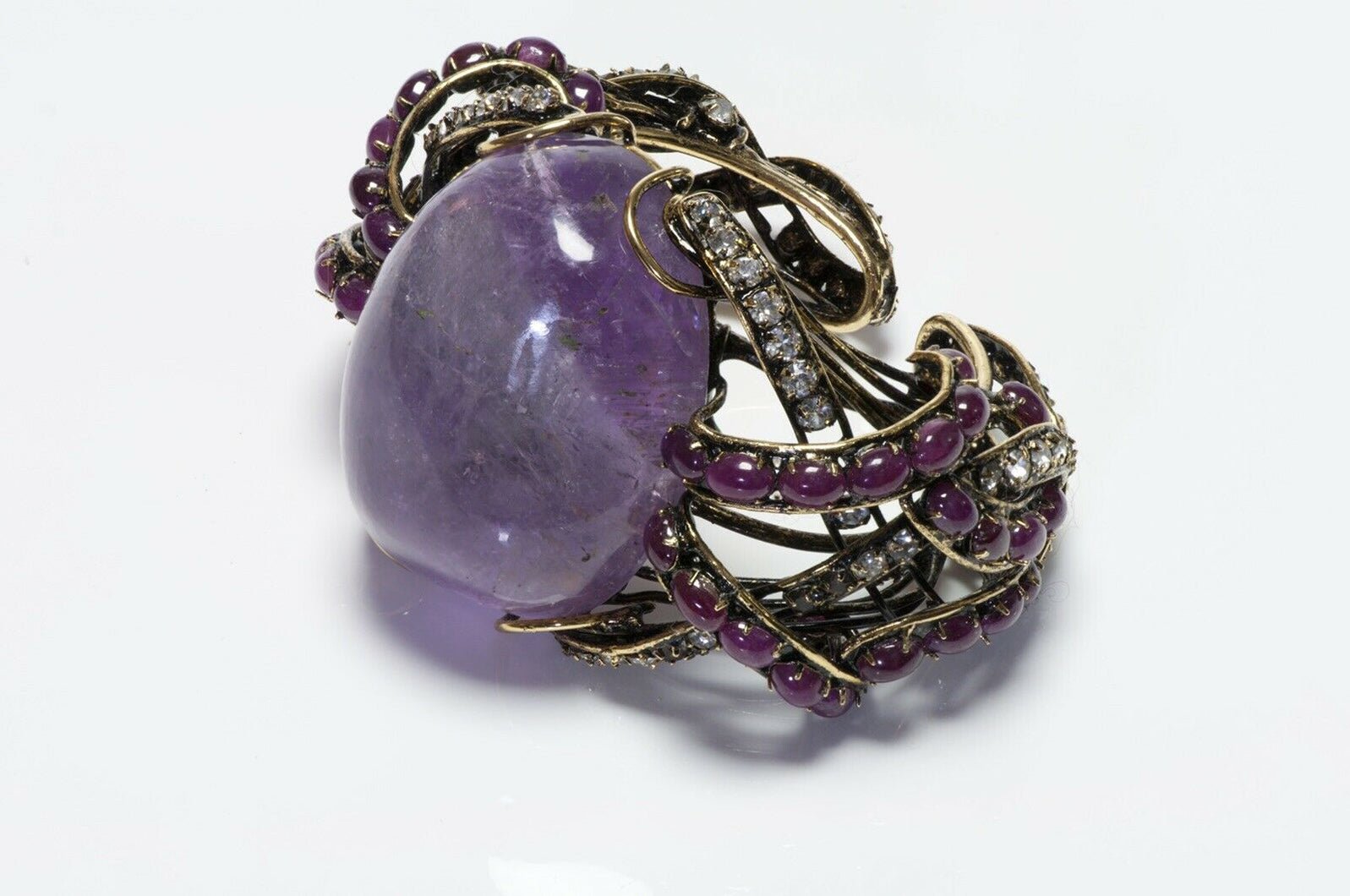 Iradj Moini Purple Amethyst Cabochon Cuff Bracelet
