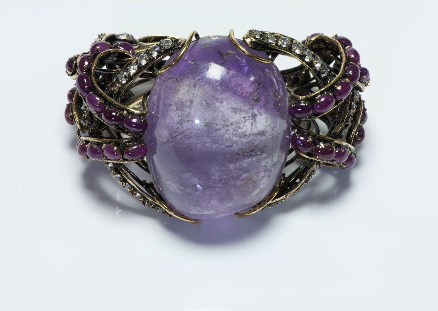 Iradj Moini Purple Amethyst Cabochon Cuff Bracelet