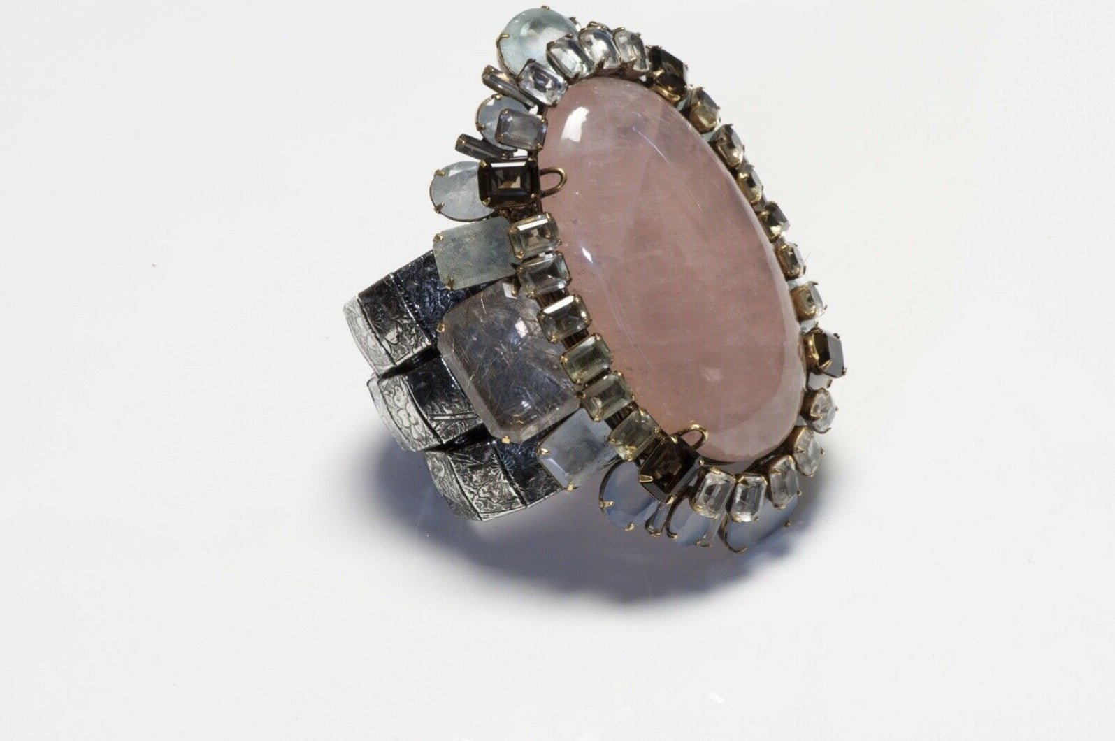 Iradj Moini Quartz Aquamarine Citrine Convertible Brooch Cuff Bracelet
