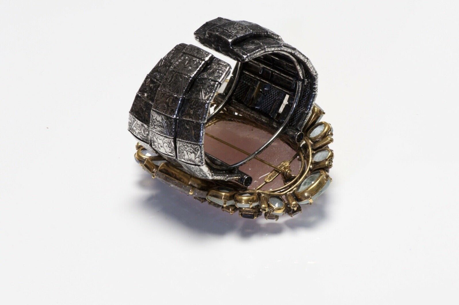 Iradj Moini Quartz Aquamarine Citrine Convertible Brooch Cuff Bracelet