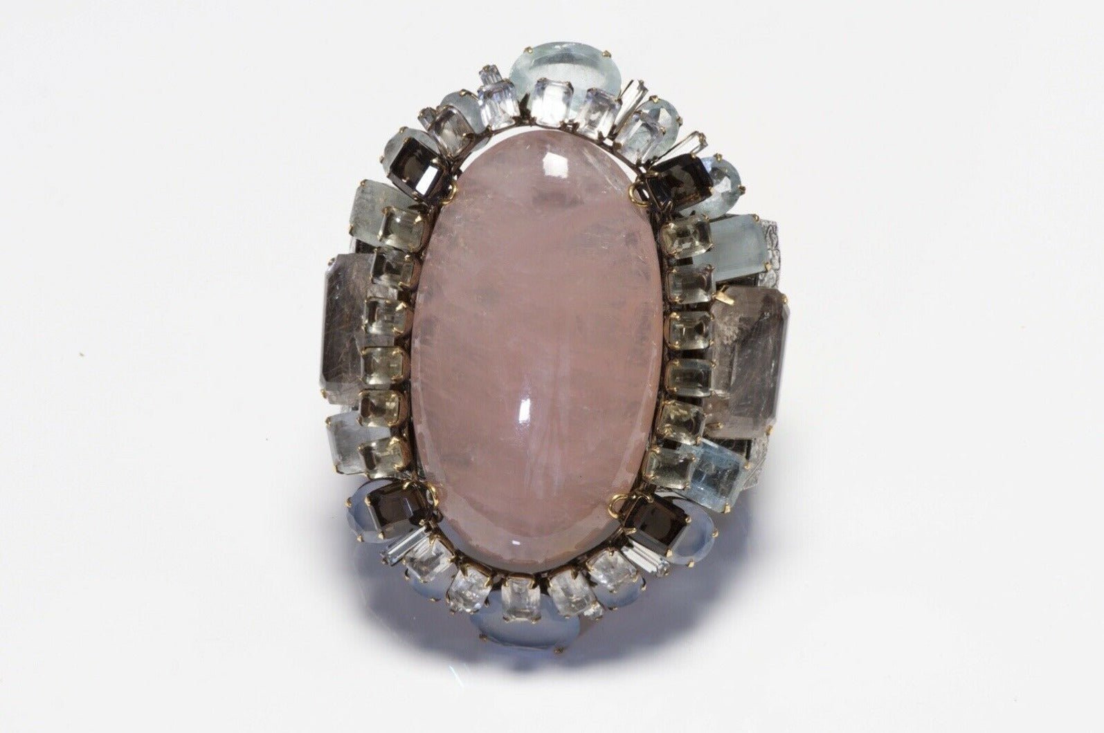 Iradj Moini Quartz Aquamarine Citrine Convertible Brooch Cuff Bracelet