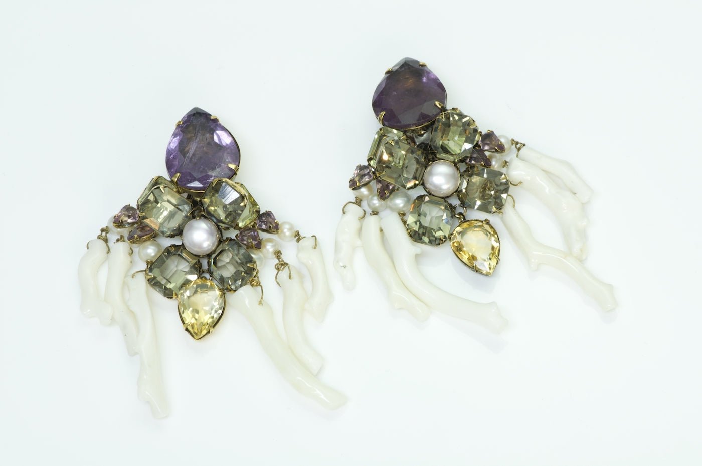 Iradj Moini White Coral Amethyst Earrings