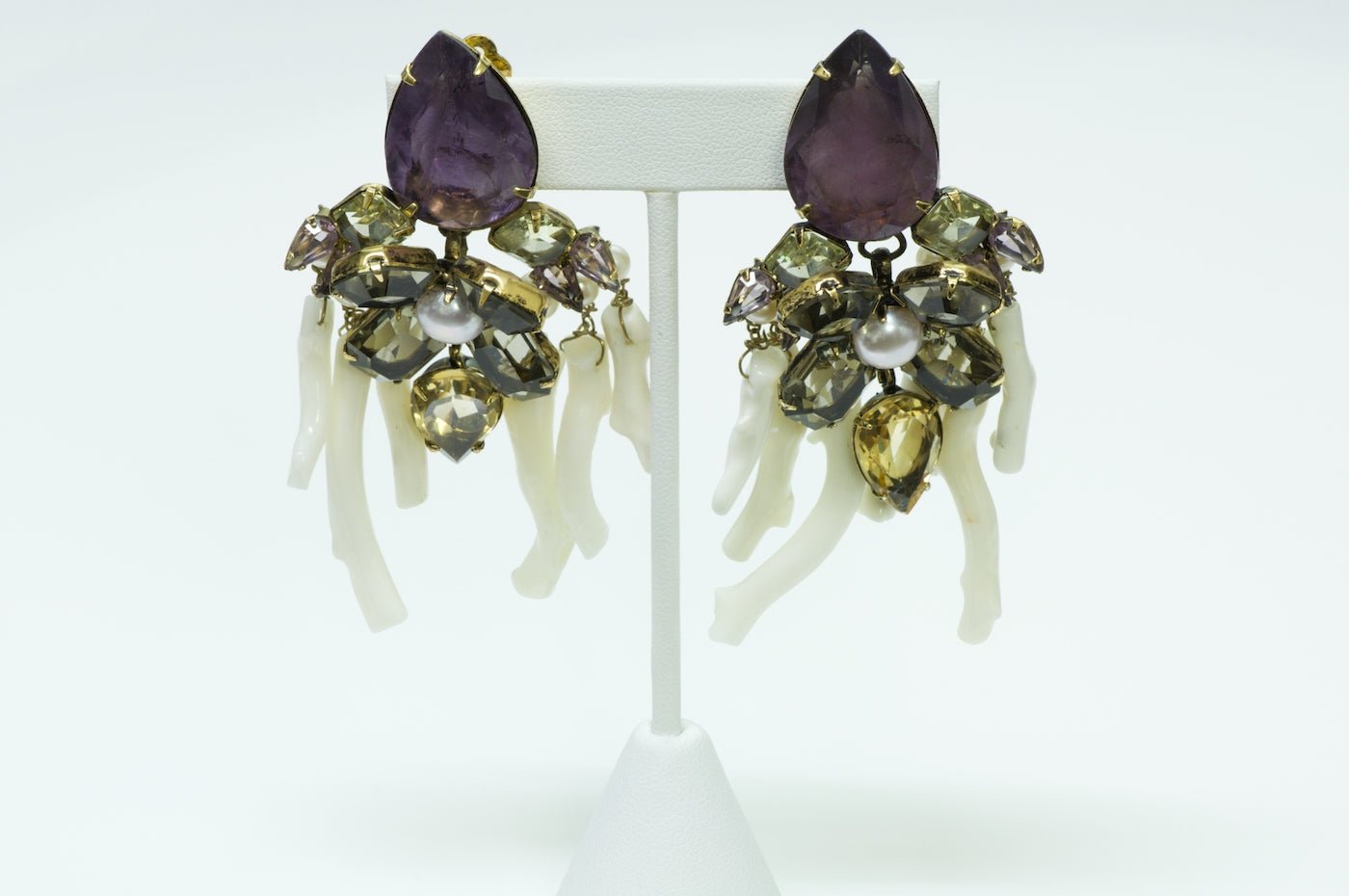 Iradj Moini White Coral Amethyst Earrings