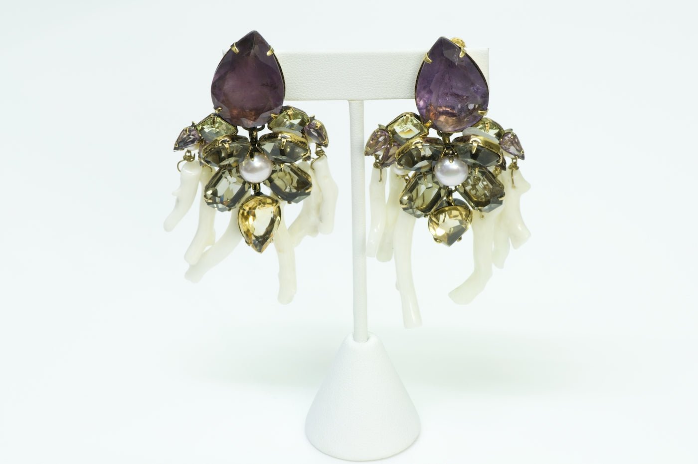 Iradj Moini White Coral Amethyst Earrings