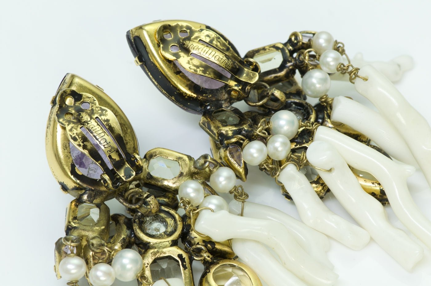 Iradj Moini White Coral Amethyst Earrings