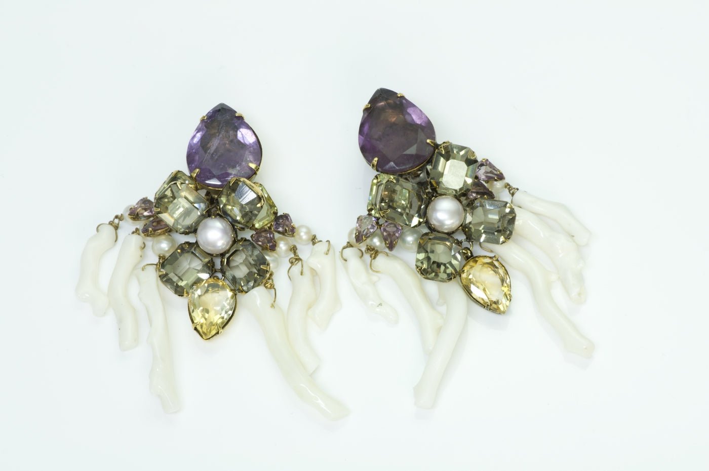 Iradj Moini White Coral Amethyst Earrings