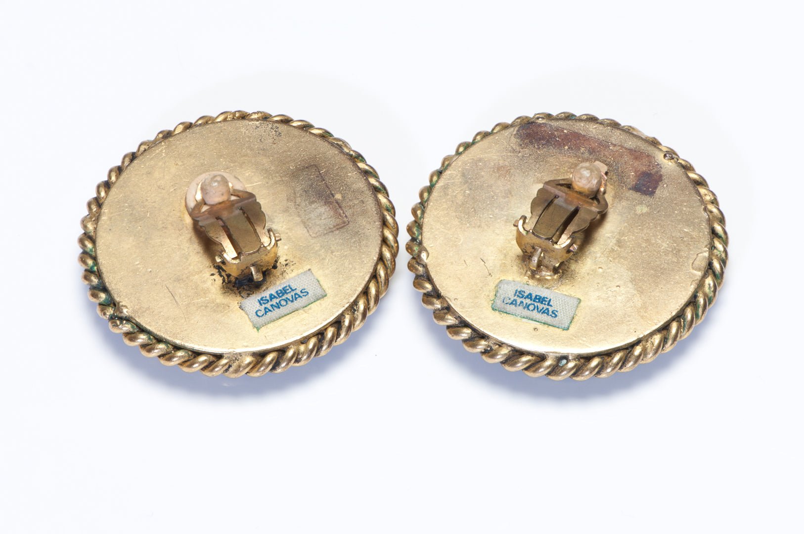 Isabel Canovas 1980’s Maison Gripoix Orange Yellow Glass Earrings
