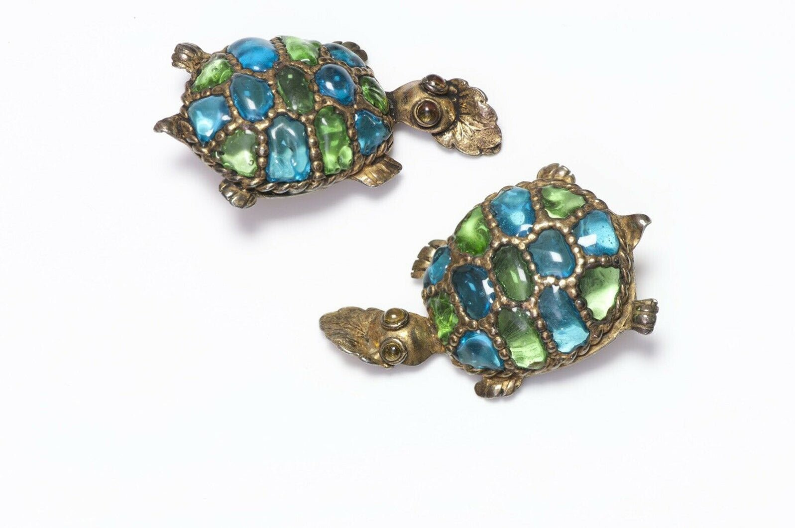 Isabel Canovas AGLAE 1988 Glass Turtle Earrings