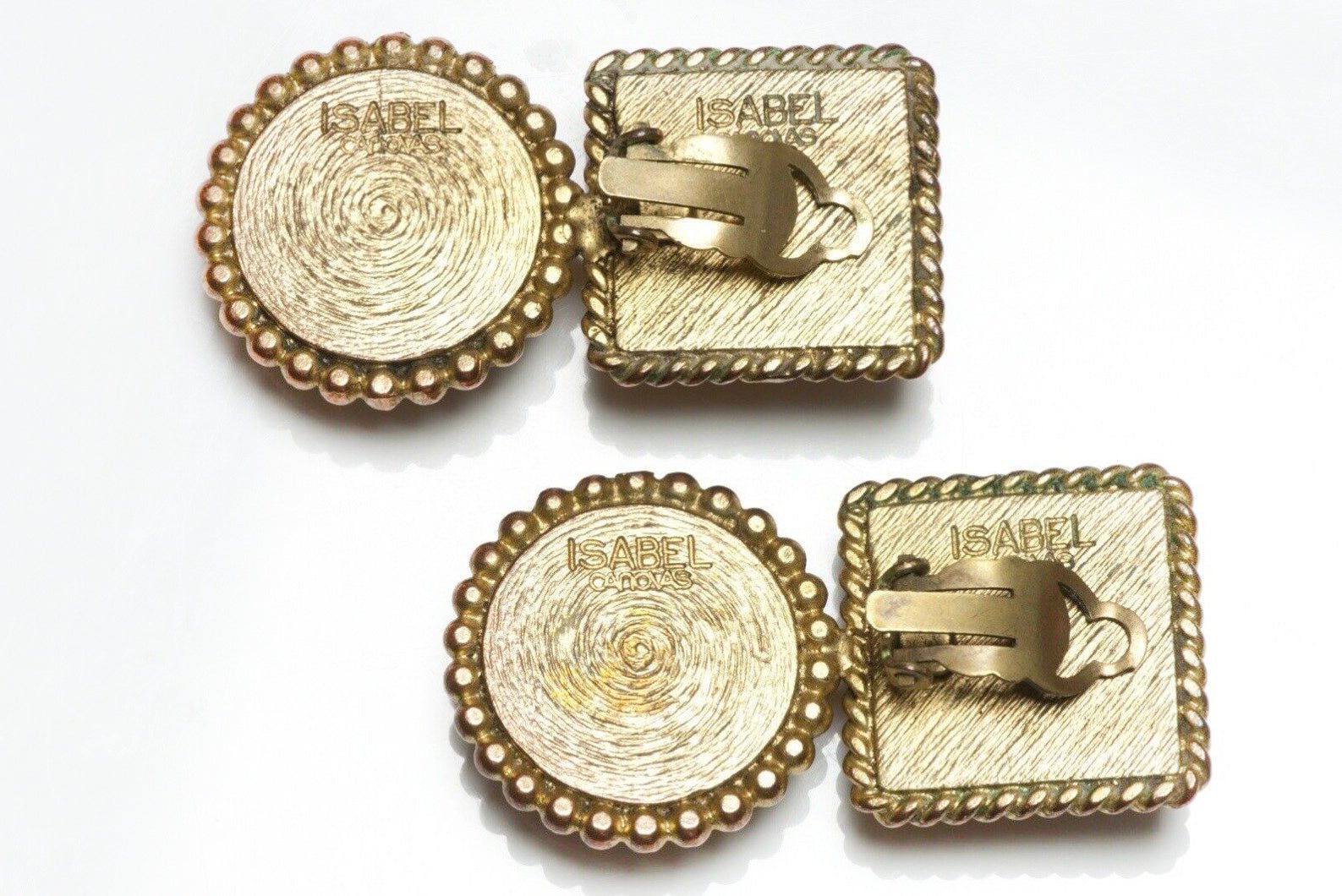 Isabel Canovas Paris Red Orange Poured Glass Earrings