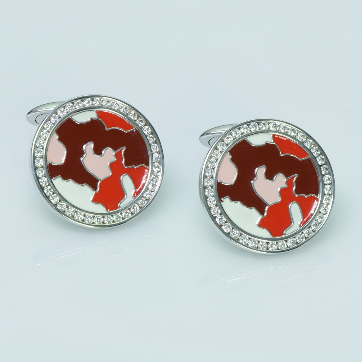 Jacob & Co Diamond Enamel Cufflinks