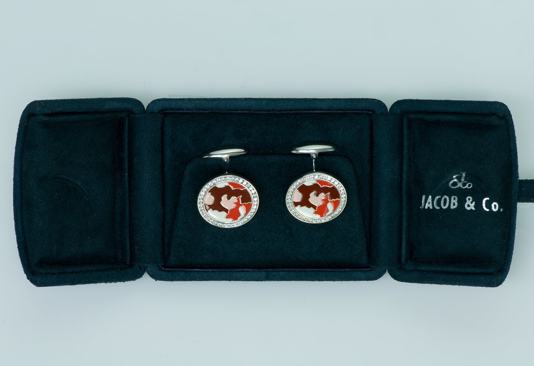 Jacob & Co Diamond Enamel Cufflinks