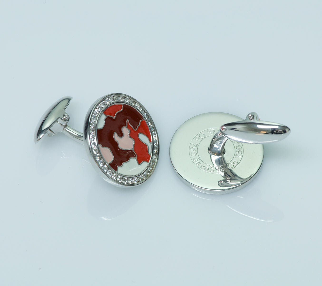 Jacob & Co Diamond Enamel Cufflinks