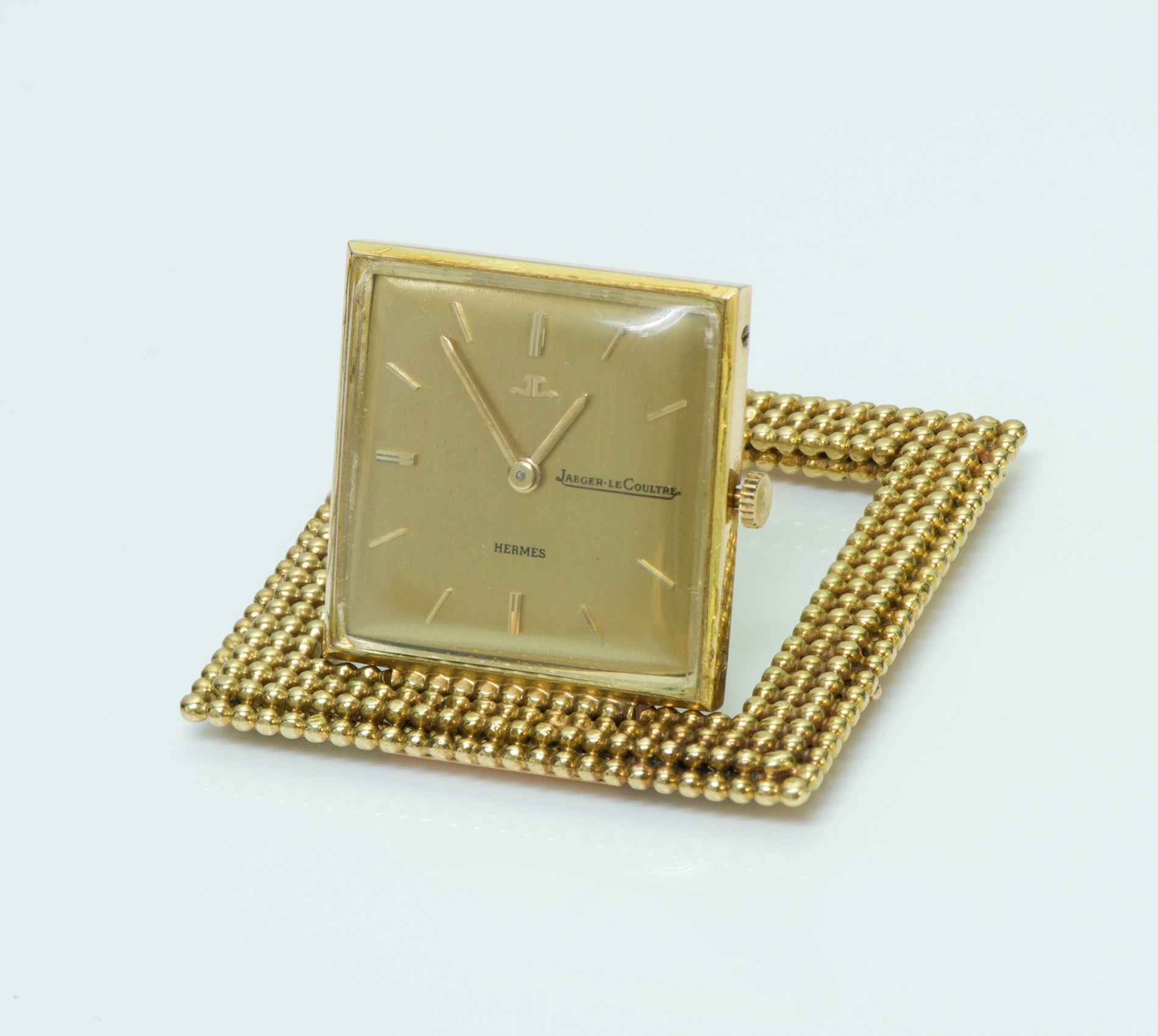 Jaeger Lecoultre Hermès Gold Travel Clock