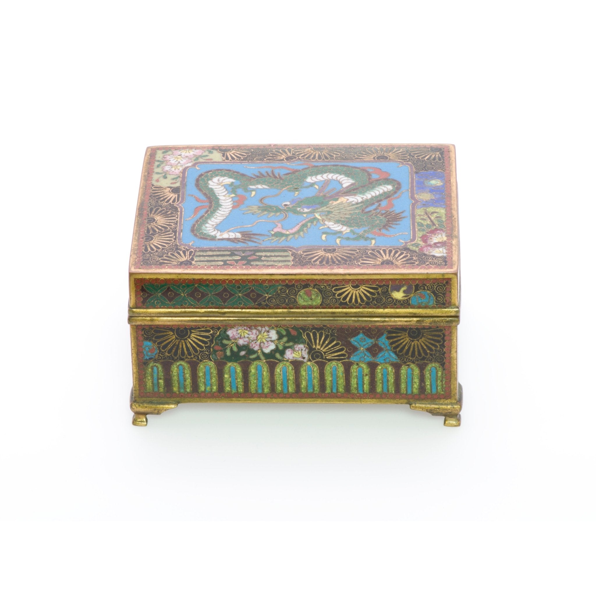 Japanese Cloisonne Dragon Box