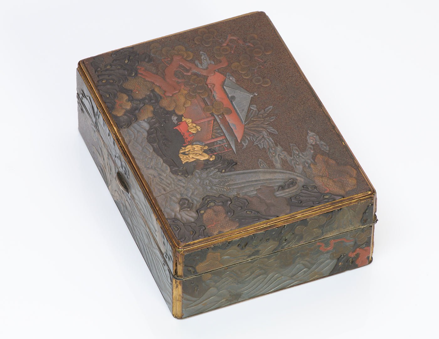 Japanese Silver Lacquer Sempoh Box