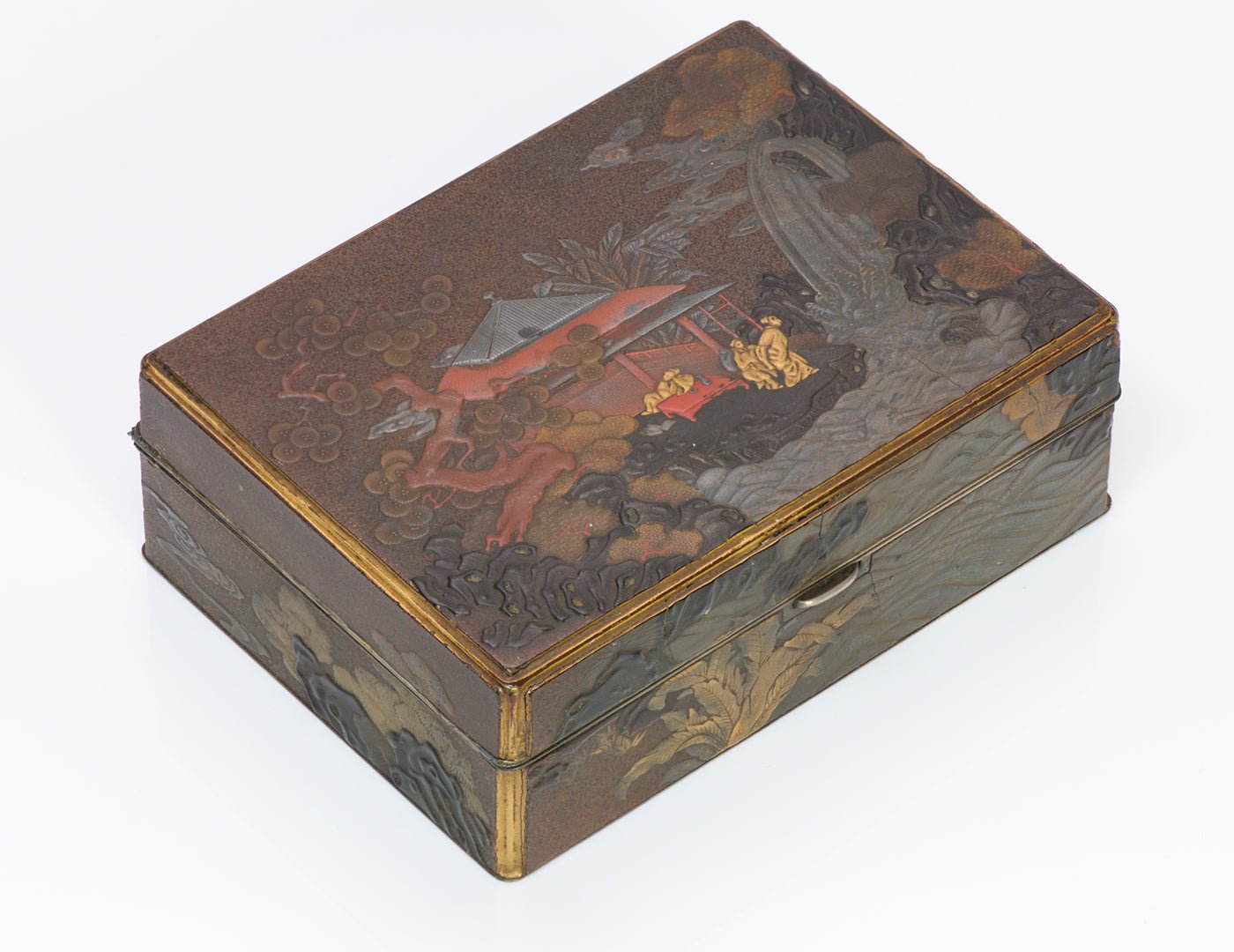 Japanese Silver Lacquer Sempoh Box