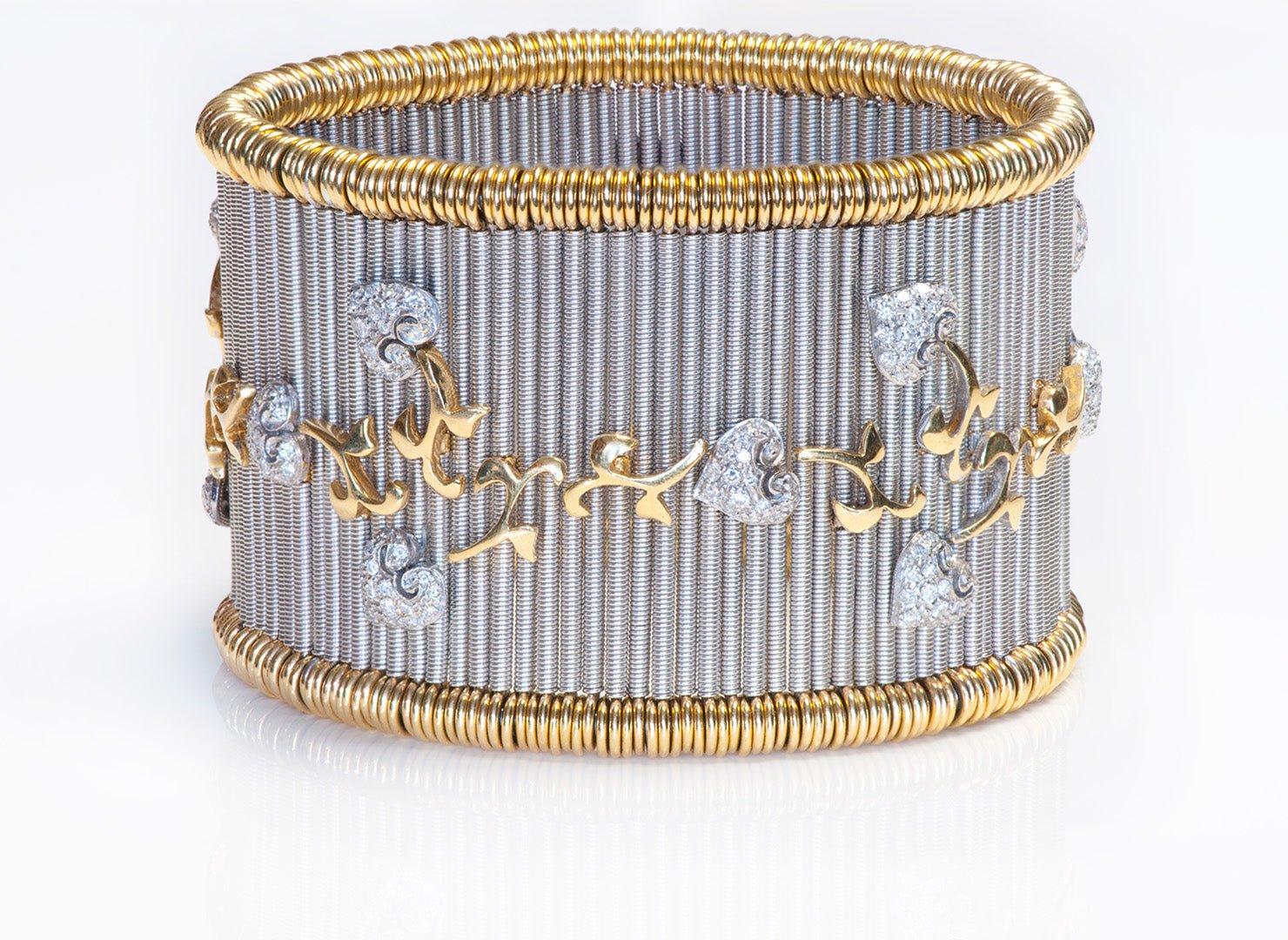 Jarretiere Two Tone 18K Gold Diamond Expansion Bracelet