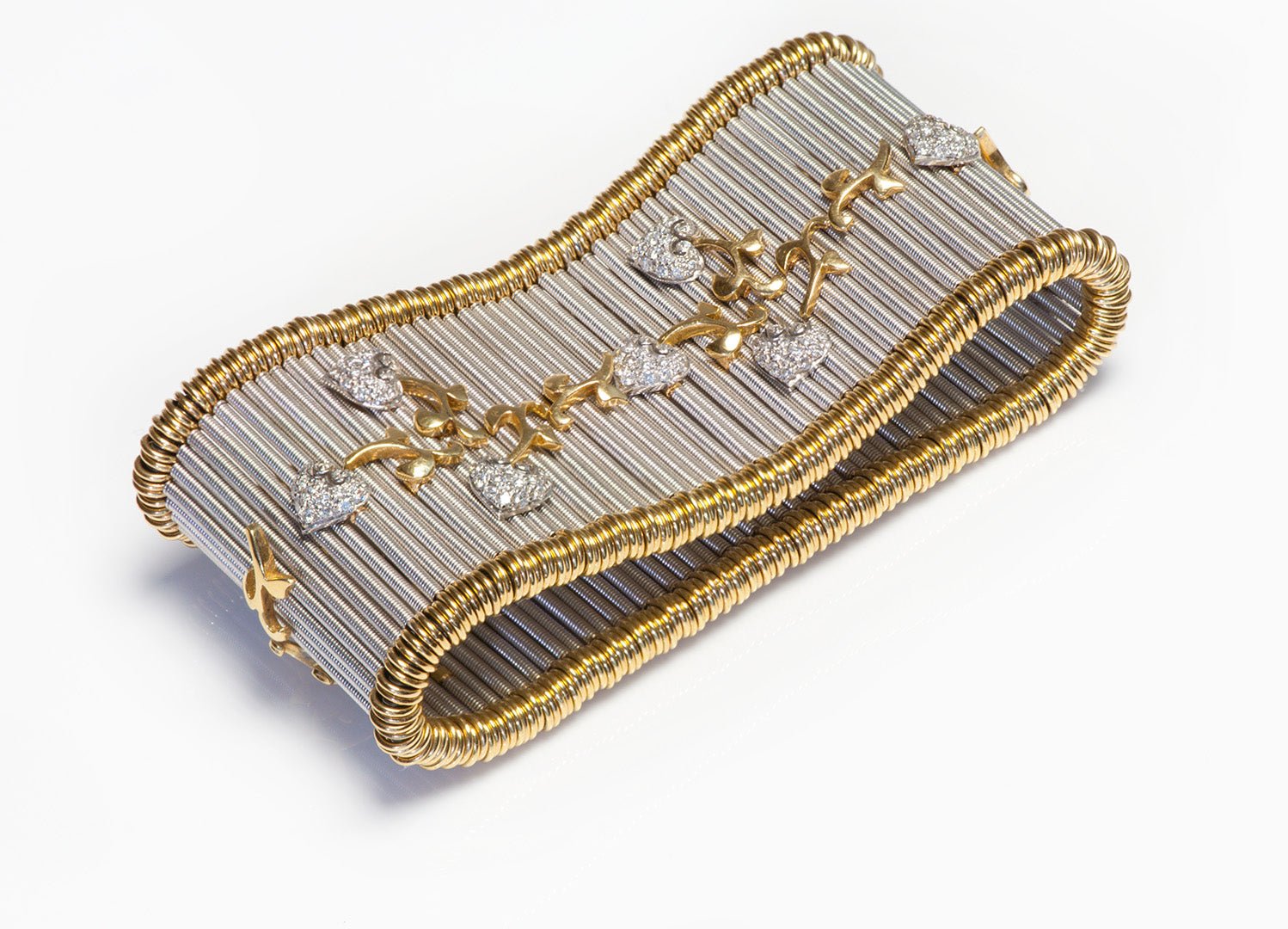 Jarretiere Two Tone 18K Gold Diamond Expansion Bracelet