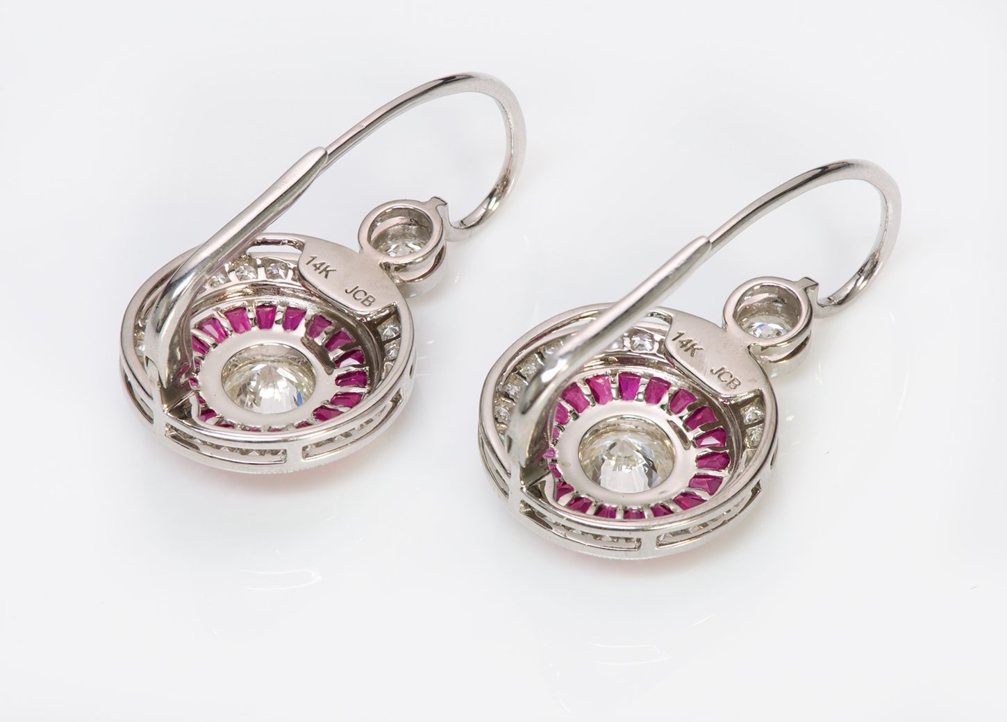 JCB Diamond Ruby White Gold Earrings