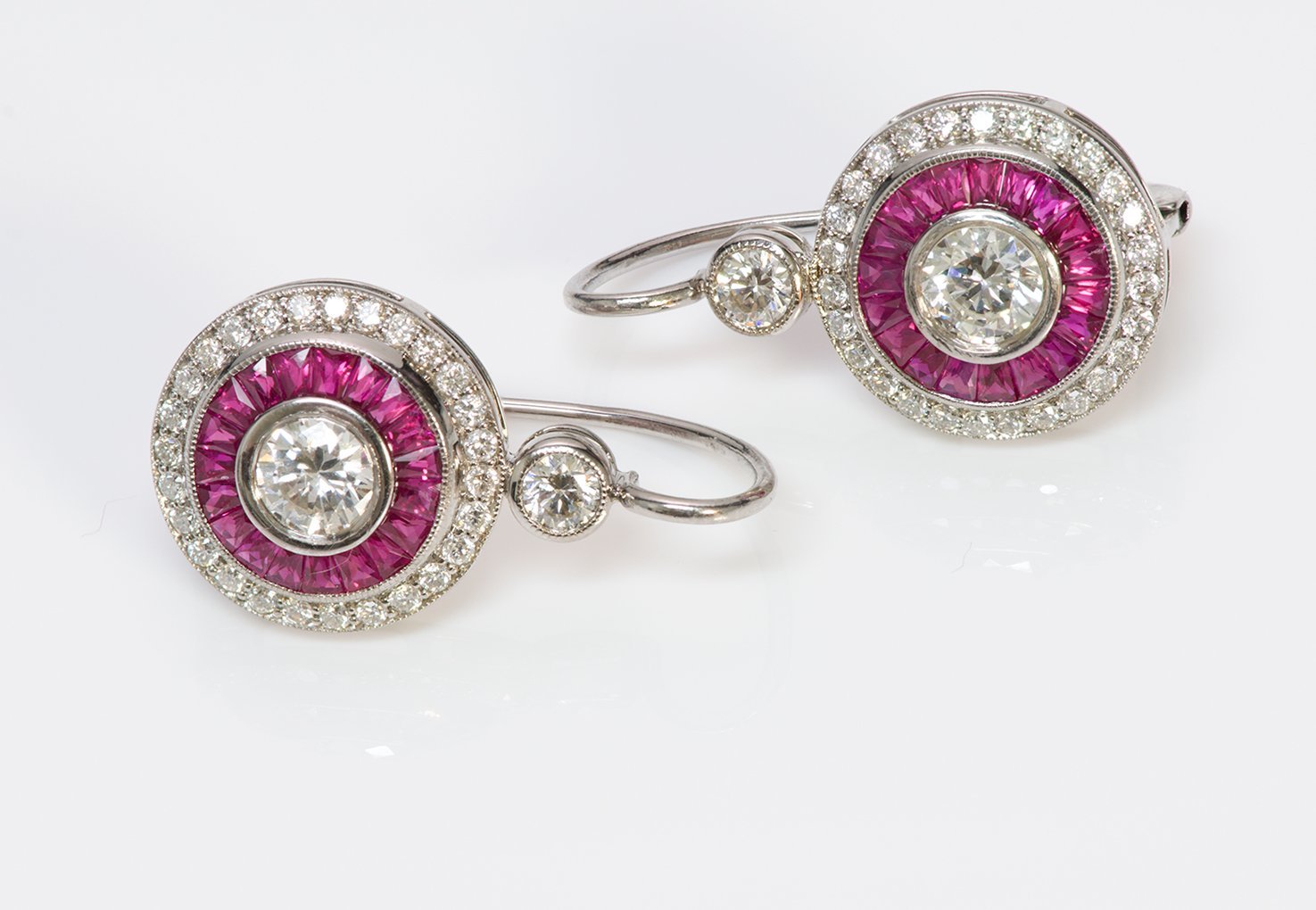 JCB Diamond Ruby White Gold Earrings