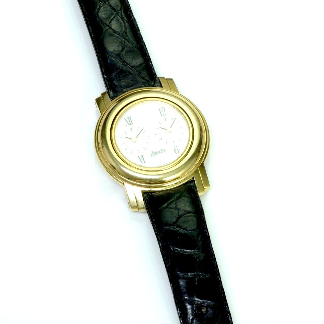 Jean d'Eve 18K Gold Pacte Perpetual Dual Reverse Watch