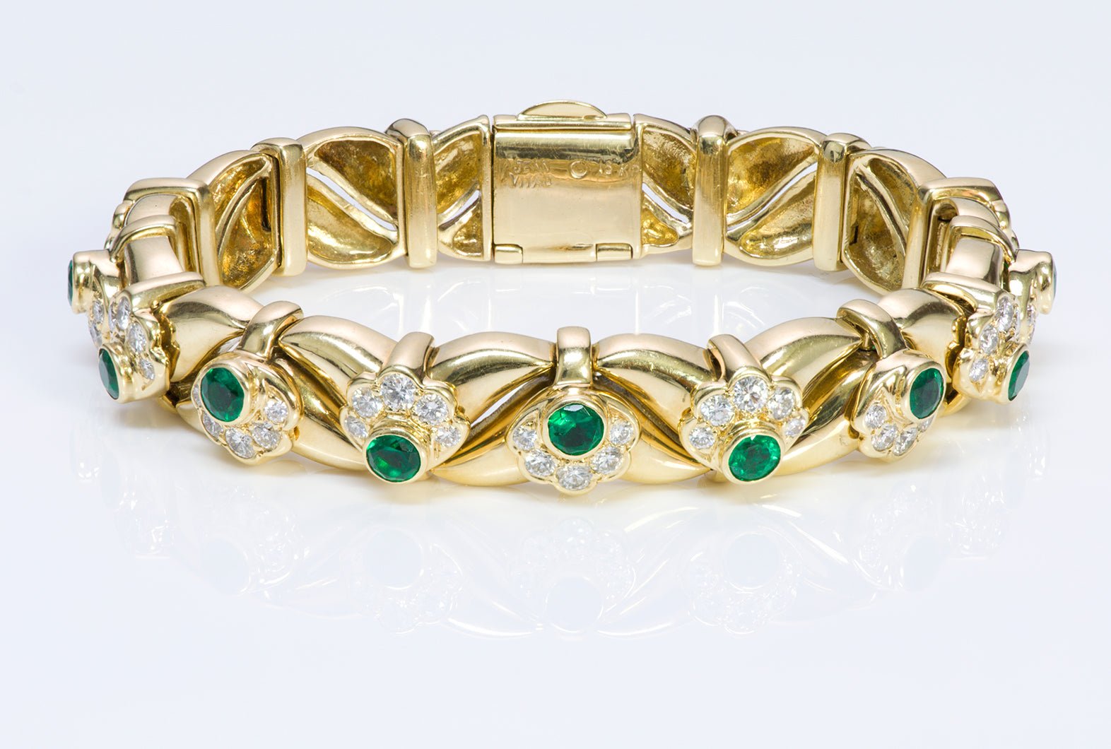 Jean Vitau 18K Yellow Gold Gemstone Bracelet