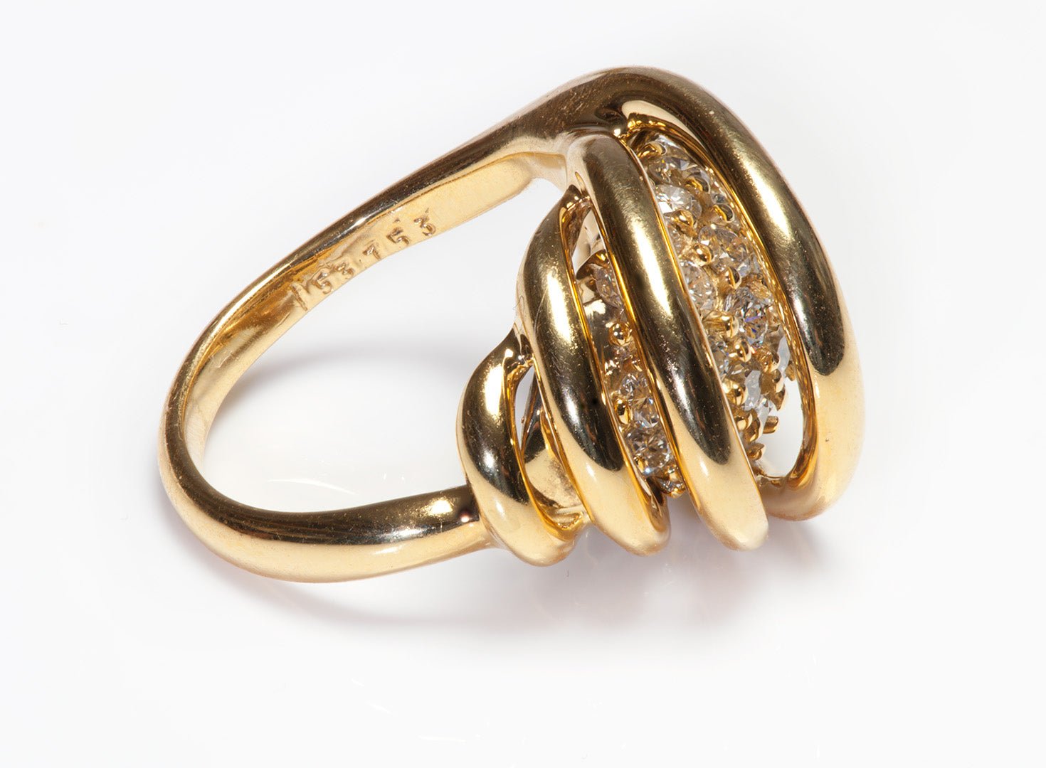 Jose Hess Spiral Gold Diamond Ring