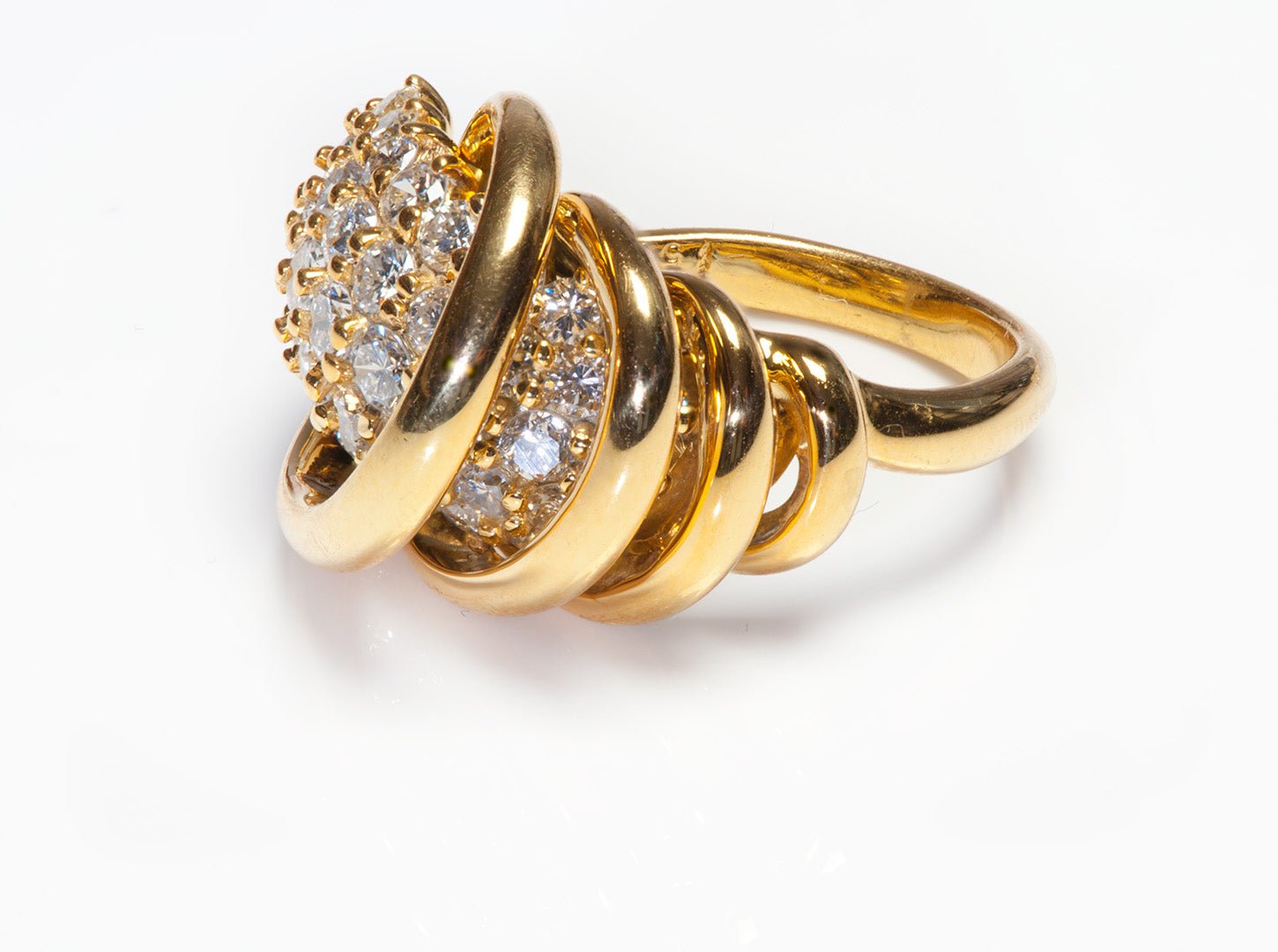 Jose Hess Spiral Gold Diamond Ring