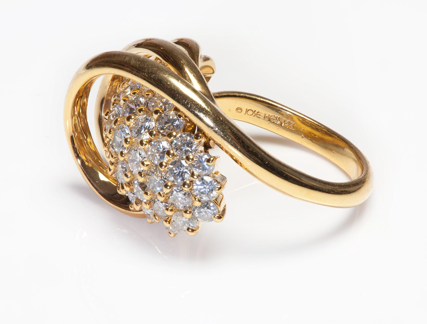 Jose Hess Spiral Gold Diamond Ring