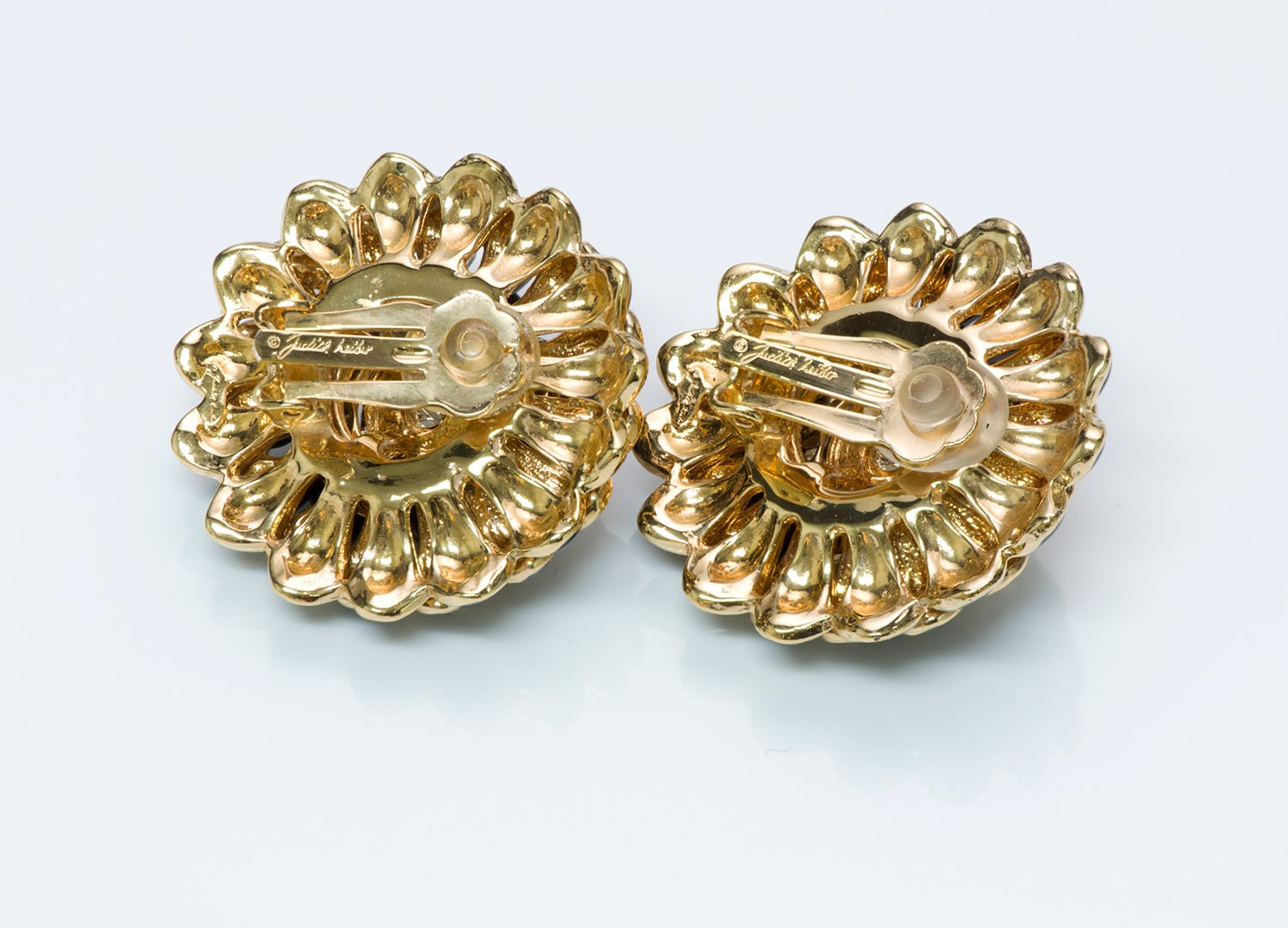 Judith Leiber Enamel Flower Earrings