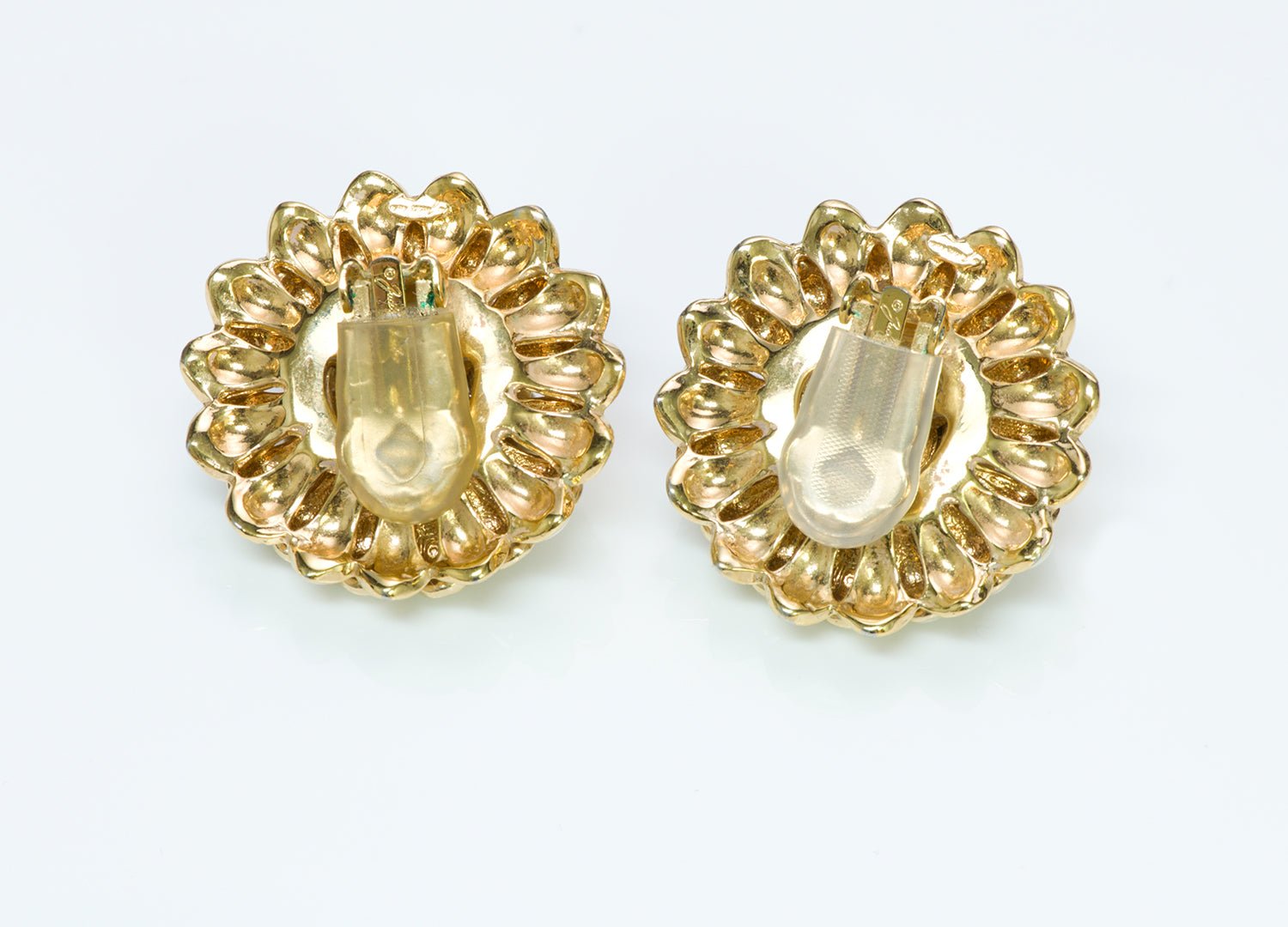 Judith Leiber Enamel Flower Earrings