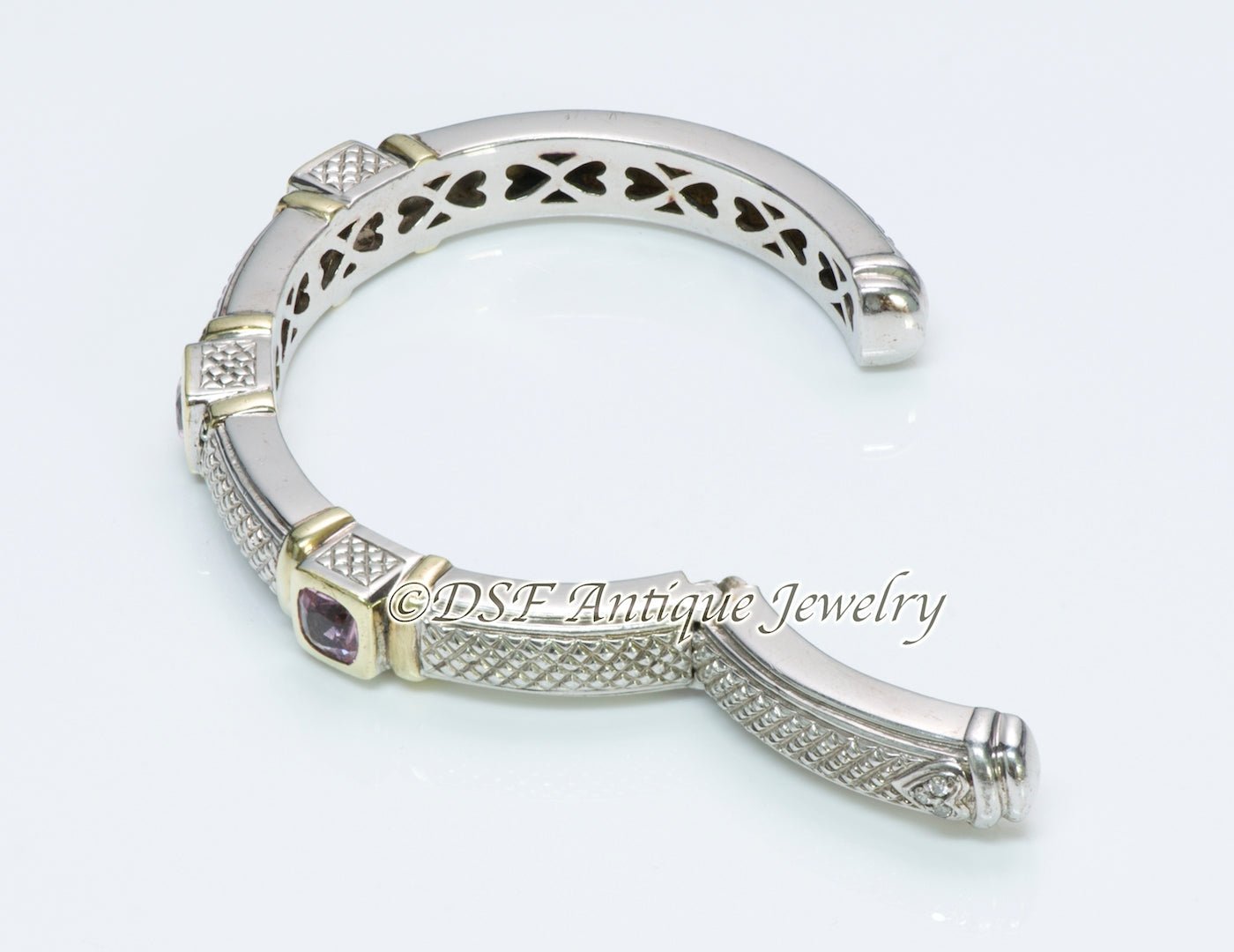 Judith Ripka Diamond & Amethyst Kick Cuff Bracelet