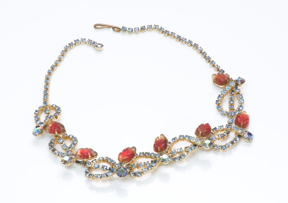 Juliana Delizza & Elster Crystal Leaf Necklace