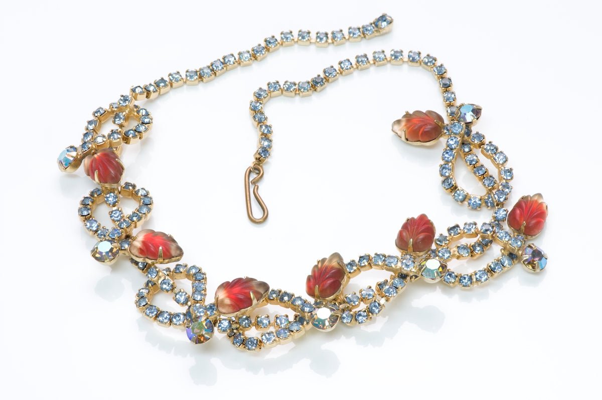 Juliana Delizza & Elster Crystal Leaf Necklace