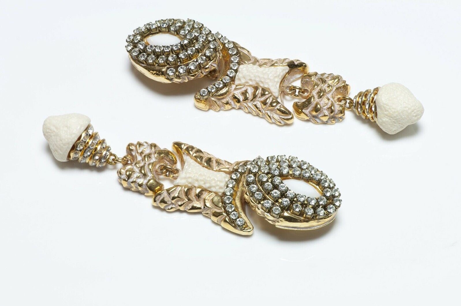 Kalinger Paris 1980’s Long Crystal Earrings